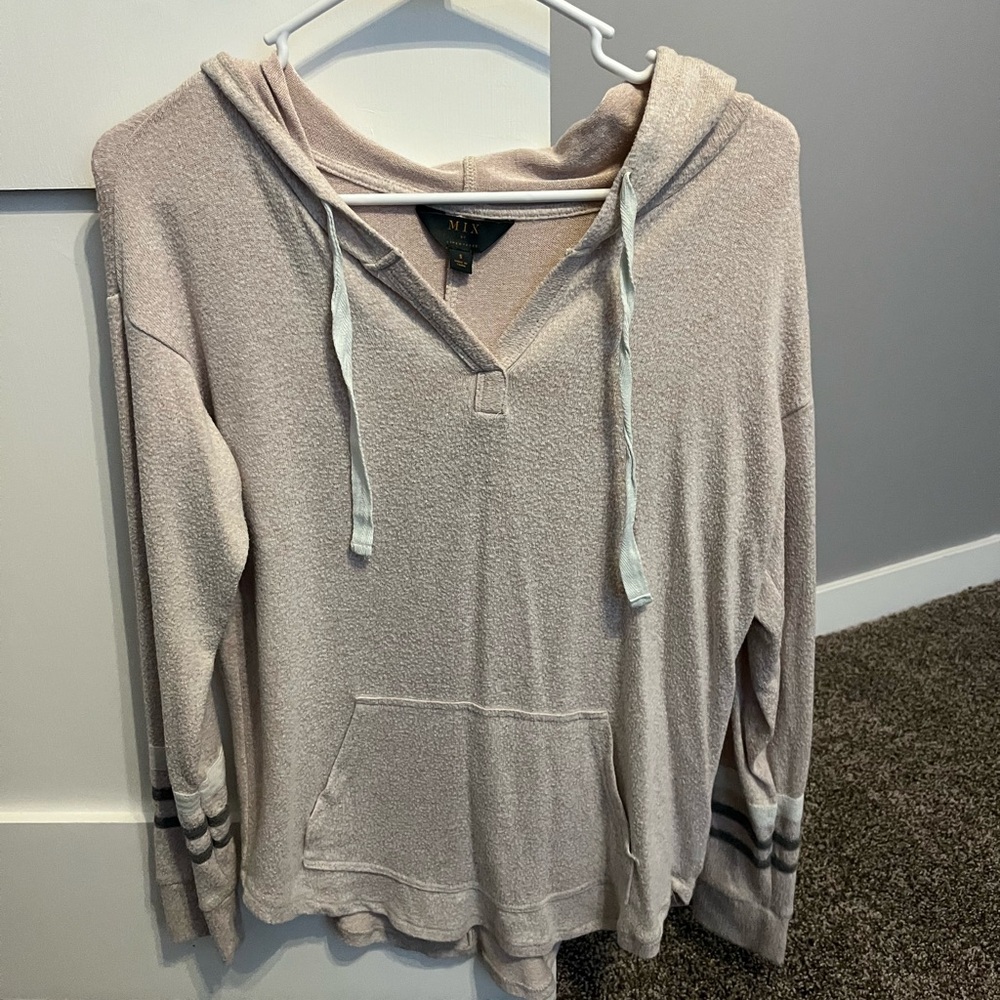 Mix Taupe Hooded Sweater